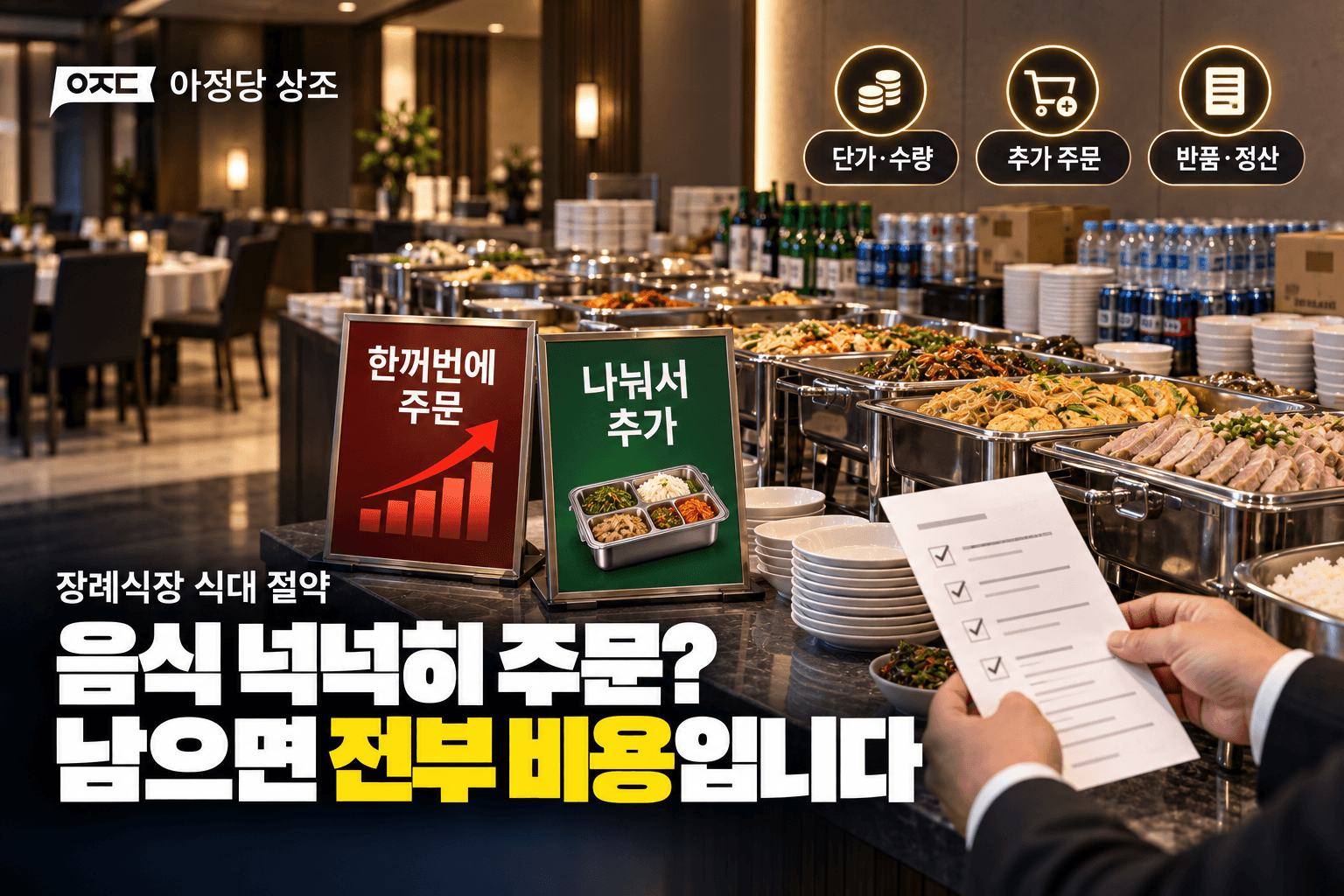 장례식장 식대 비용 총정리, 50명·100명·200명 예상 금액과 절약 방법