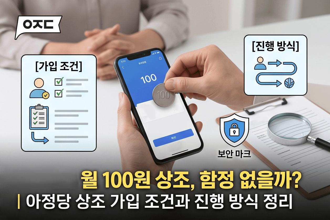 월 100원 상조, 함정 없을까? 아정당 상조 가입 조건과 진행 방식 정리