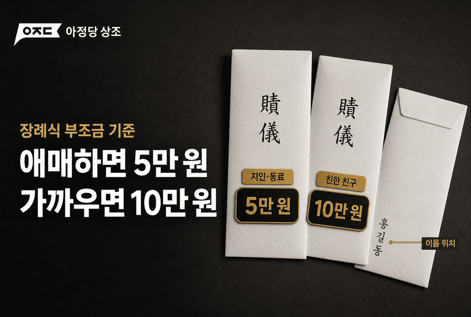 장례식 부조금 얼마 내야 할까? 관계별 금액과 조문 예절 정리